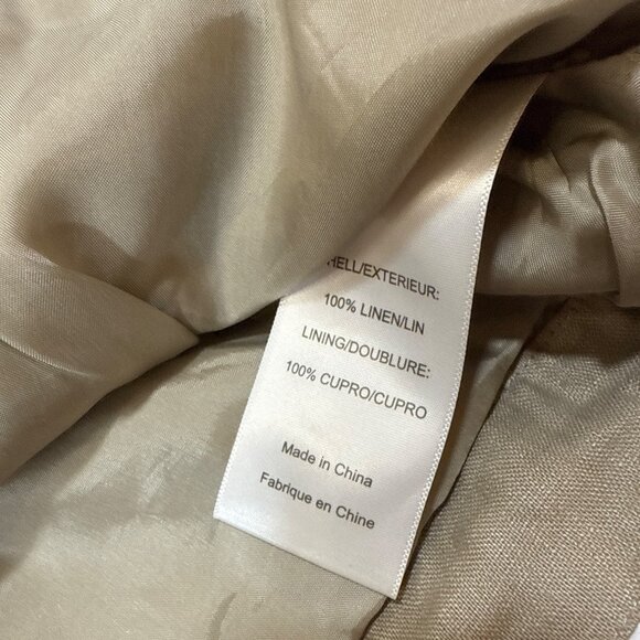 Tory Burch Womens Khaki Linen Military Style Jacket 2 Minimalist Quiet Luxury - Picture 4 of 6